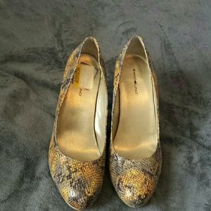 Embossed Snake Print Heels